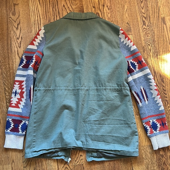 Green Jacket with Sweater Sleeves - Picture 5 of 6